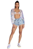 Side Cut Out Jean Shorts