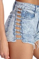 Side Cut Out Jean Shorts