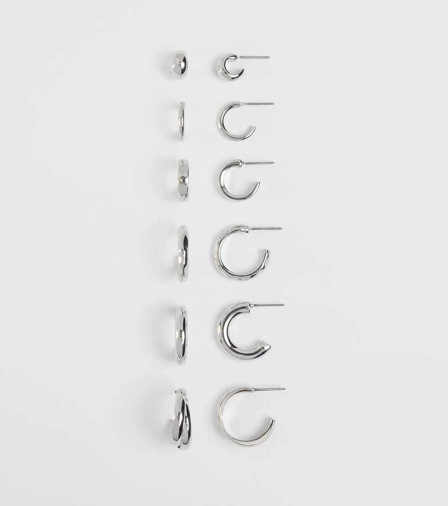 Sleek And Chic Six Pack Earrings Set