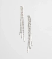 Glamorous Drama Rhinestone Fringe Earrings
