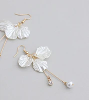 Chic Beauty Rhinestone And Pearl Flower Earrings