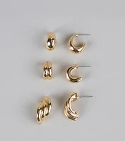 Glow Up Essentials Hoop Earrings Set