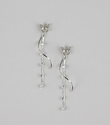 Float Like Magic Butterfly Rhinestone Earrings