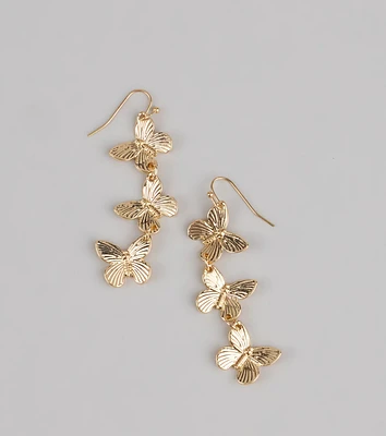 Major Flutter Vibes Linear Butterfly Earrings