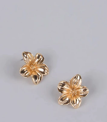 Tropical Elegance Floral Stud Earrings