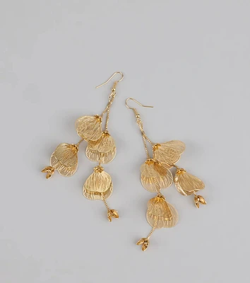 Natural Elegance Flower Petal Earrings