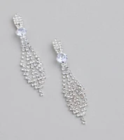 Luxe Shimmer Rhinestone Chandelier Earrings