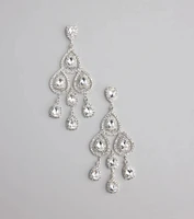 Luxe Vibe Teardrop Rhinestone Chandelier Earrings