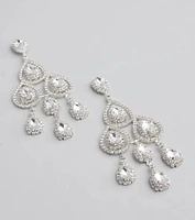 Luxe Vibe Teardrop Rhinestone Chandelier Earrings