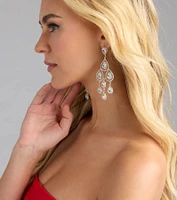 Luxe Vibe Teardrop Rhinestone Chandelier Earrings