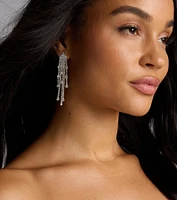 All This Glamour Rhinestone Tassel Earrings