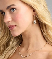 Classic Chic Teardrop Rhinestone Hoop Earrings