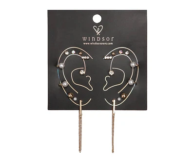 Edgy Pearl Stud Set
