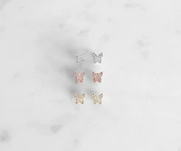 Be Free Butterfly Sterling Silver Stud Pack