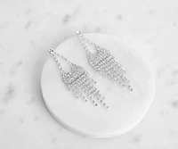 Dazzle Darling Rhinestone Fringe Earrings