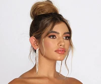 Just A Lil' Rhinestone Fringe Earrings