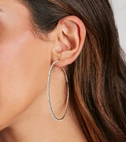 Stunning Sparkle Large Hoop Earrings