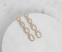 Always Alluring Rhinestone Linear Duster Earrings