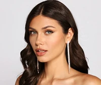 Glamorous Babe Rhinestone Fringe Earrings