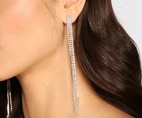 Glamorous Babe Rhinestone Fringe Earrings