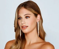 Just A Lil' Rhinestone Fringe Earrings