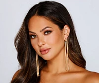 Sleek Chain Fringe Statement Earrings