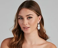 Cubic Zirconia Teardrop Chandelier Earrings