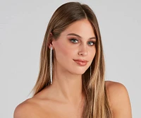 Glamorous Babe Rhinestone Fringe Earrings