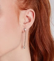Chic Shine Rhinestone Stud And Duster Earrings Set