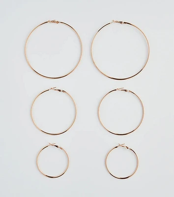 Simply Classic Three-Pack Hoop Earrings