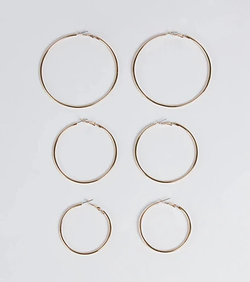 Essential Three-Pack Hoop Earrings Set