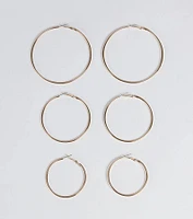 Essential Three-Pack Hoop Earrings Set