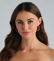 Pretty Sparkle Rhinestone Hoop Earrings