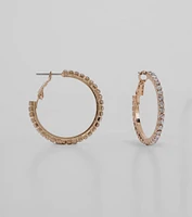 Pretty Sparkle Rhinestone Hoop Earrings
