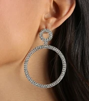Treasured By Design Rhinestone Hoop Earrings