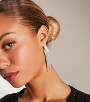 Glam Artistry Rhinestone Fringe Earrings