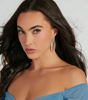 Glitzy Affair Rhinestone-Tiered Fringe Earrings