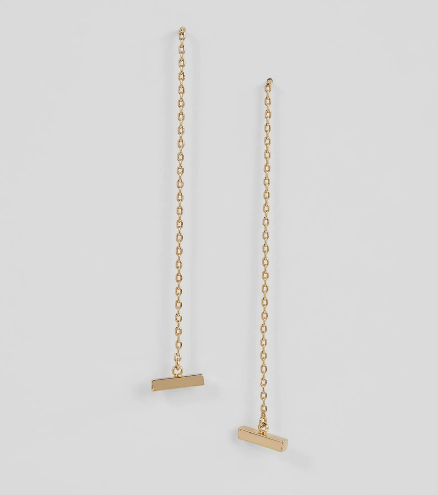 Chic Minimalist 14K Gold Plated Threader Earrings
