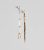 Effortless Glam Pearl Front-To-Back Linear Earrings