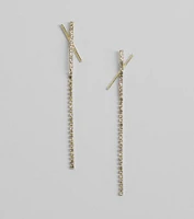 Undeniable Rhinestone Linear Earrings