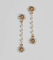 Sunny Outlook Sun Drop Faux Pearl Earrings