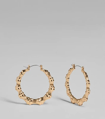 Chic Trendsetter Bamboo Hoop Earrings