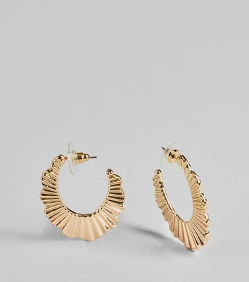 Stand Out Texture Oval Hoop Earrings