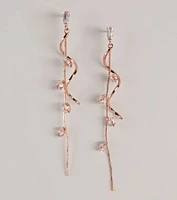 Glow For You Rhinestone Linear Twist Earrings