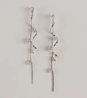 Glow For You Rhinestone Linear Twist Earrings
