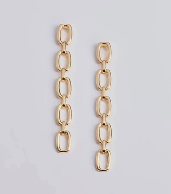 Sleek Accent Chain-Link Duster Earrings