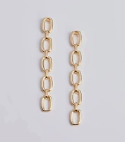 Sleek Accent Chain-Link Duster Earrings