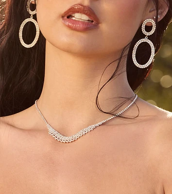 Trendy Sparkle Rhinestone Drop Earrings