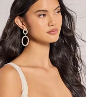 Trendy Sparkle Rhinestone Drop Earrings