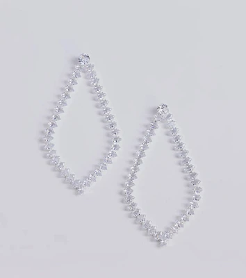 Elegant Muse Oversized Teardrop Rhinestone Earrings
